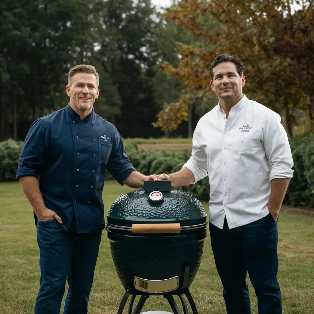 Grill Chef founders with a prototype grill